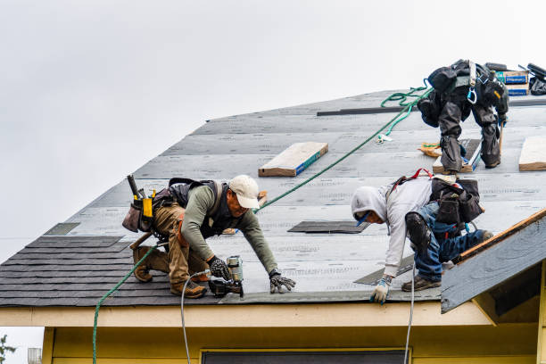 Professional Gutter Installation technician working in Stanhope, IA